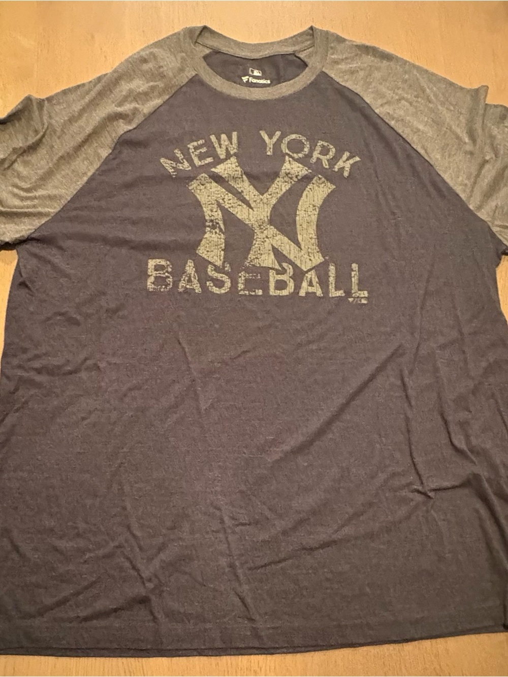 Fanatics New York Baseball Raglan Tee - Navy & Gray